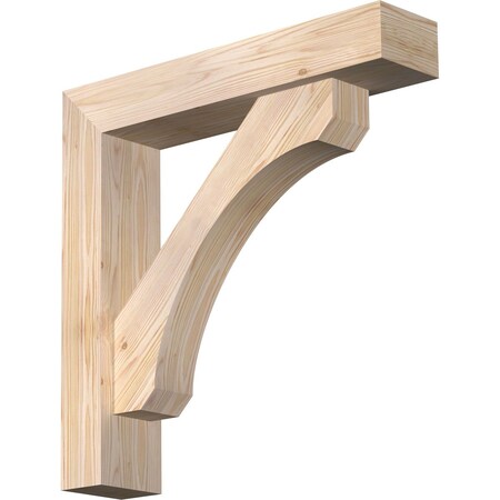 Ekena Millwork Legacy Block Smooth Bracket w/ Offset Brace, Douglas Fir, 5 1/2"W x 26"D x 26"H BKT0604X26X26LEC05SDF